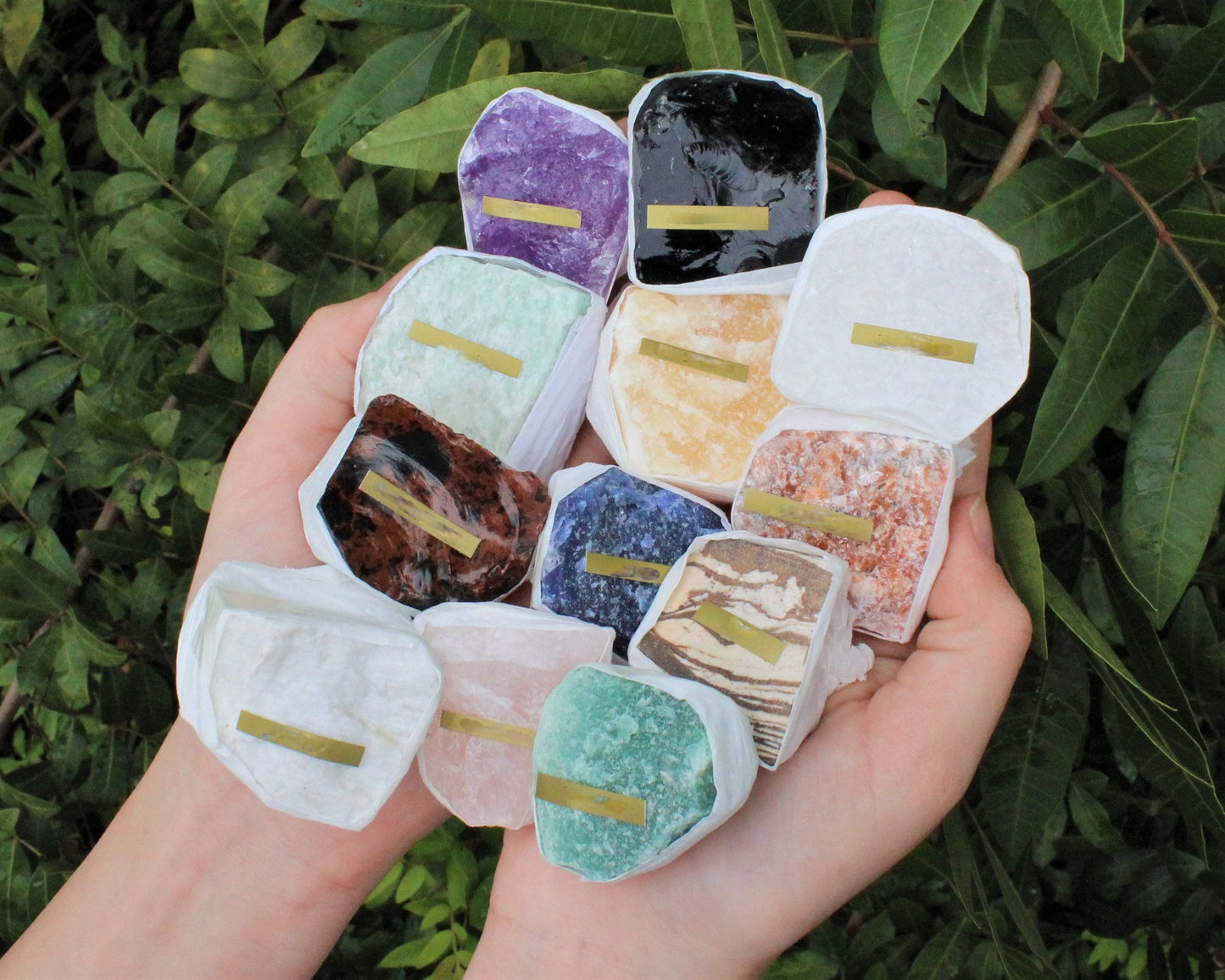 12 Piece Natural Rough Stone Box