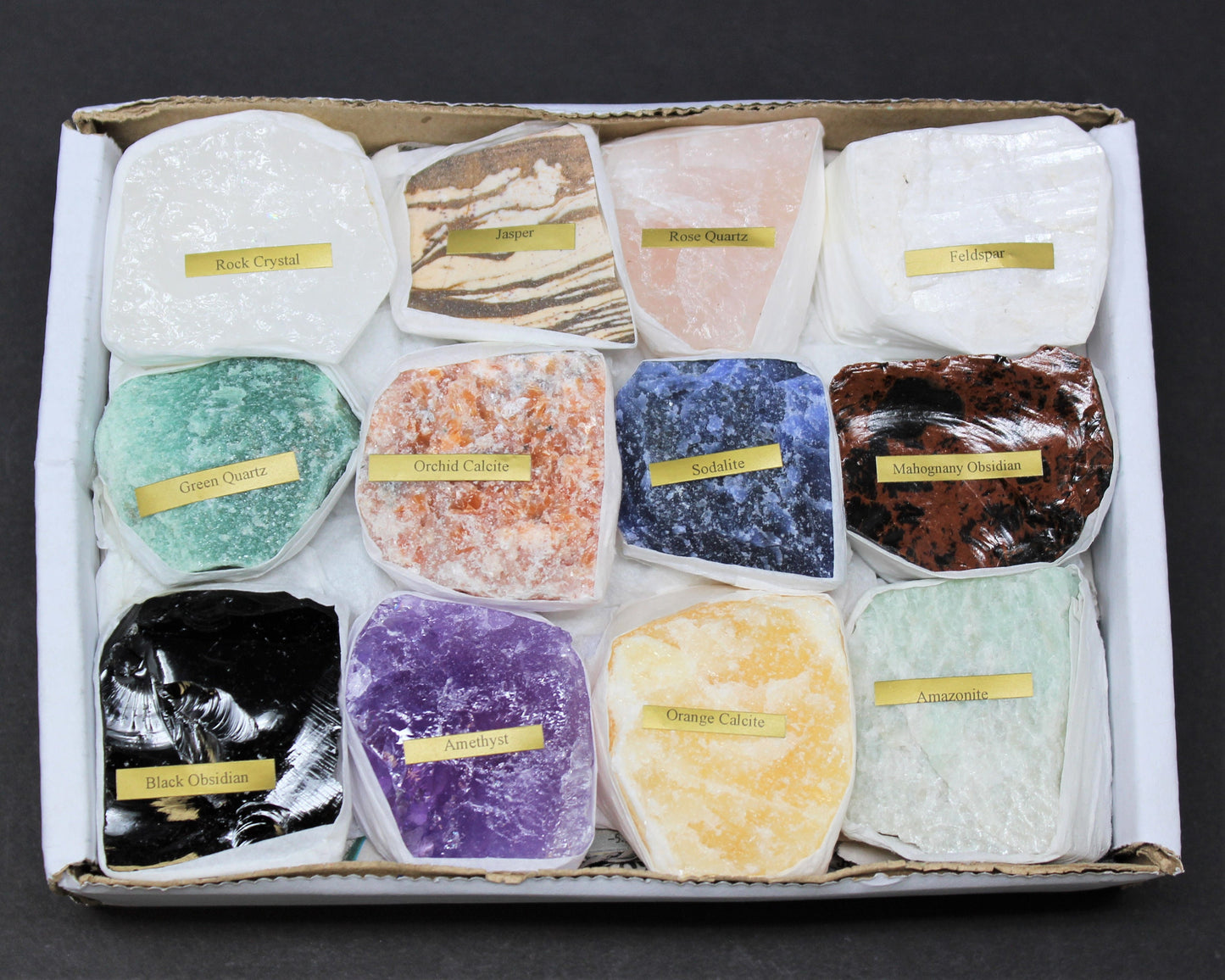 12 Piece Natural Rough Stone Box
