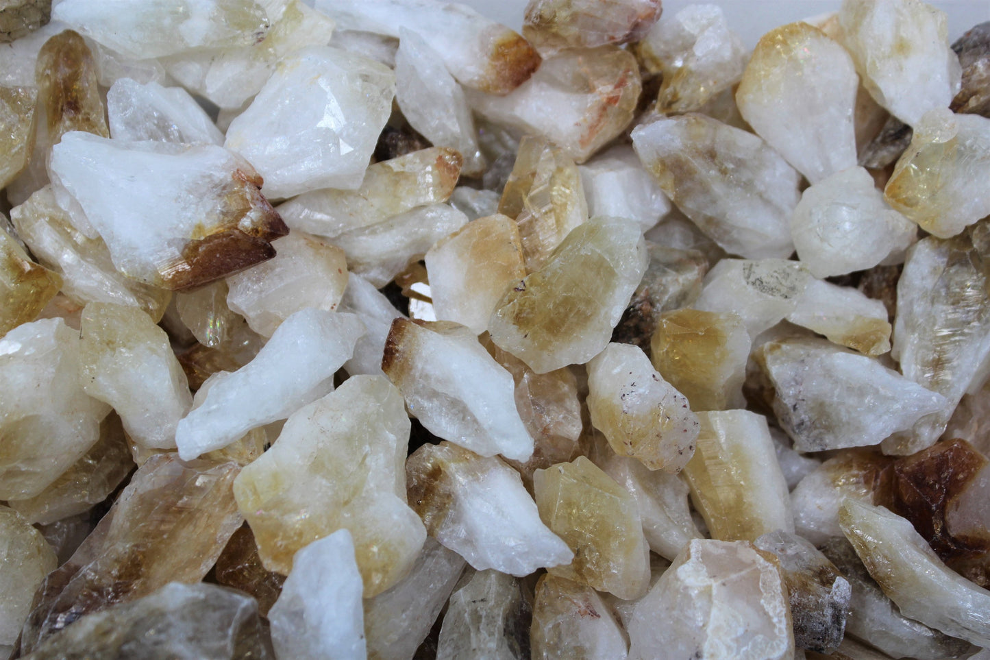 3 Large Citrine Points Crystals Lot