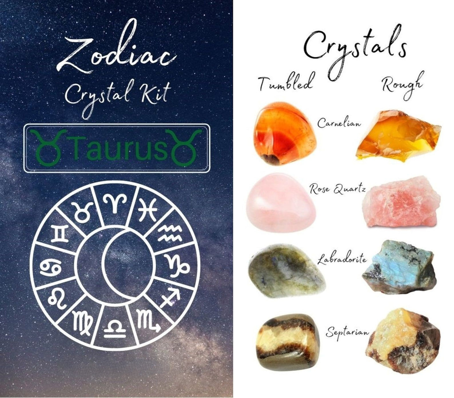 4 Birthstones Taurus Zodiac Crystal Kit