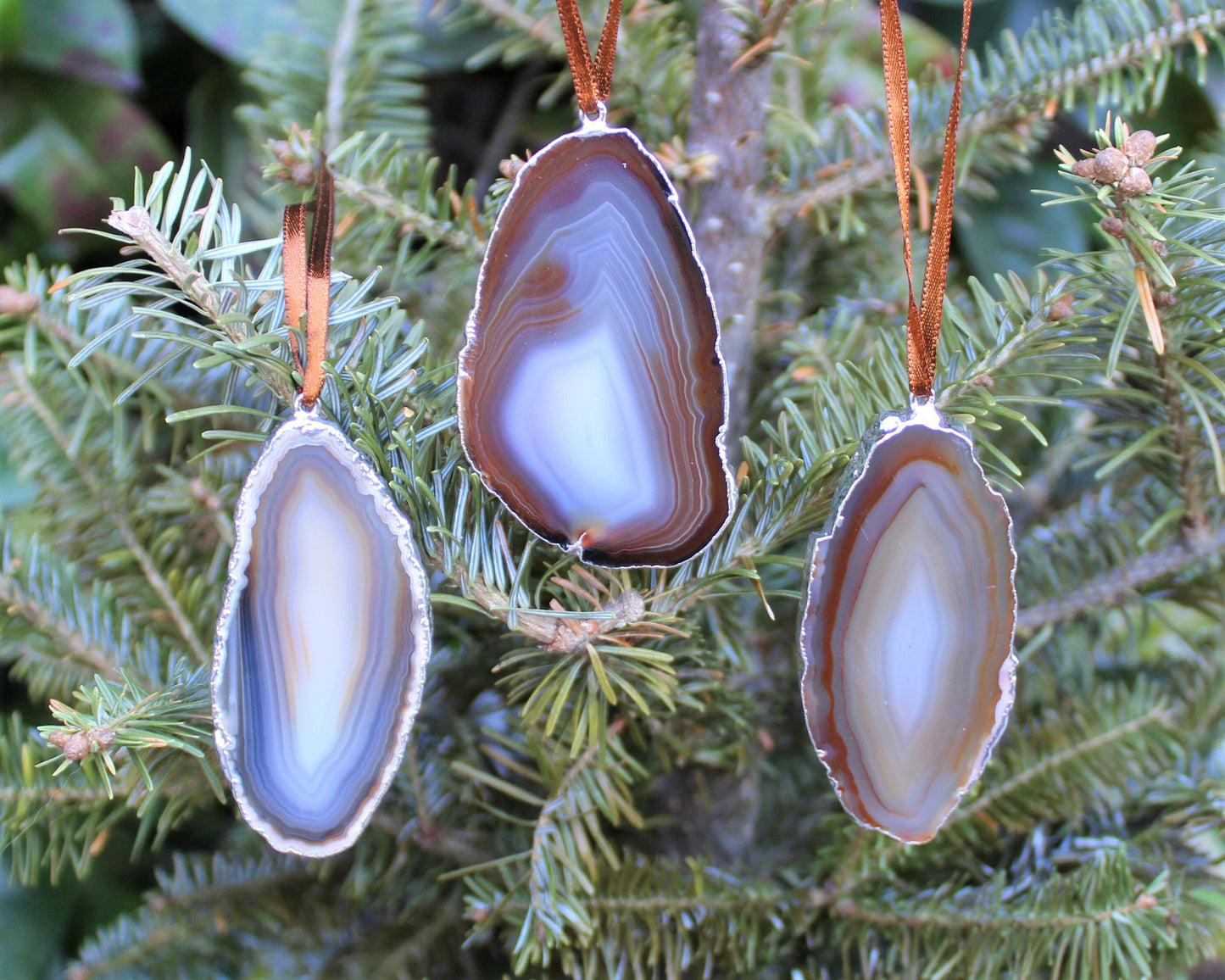 Agate Slice Hanging Christmas Ornament