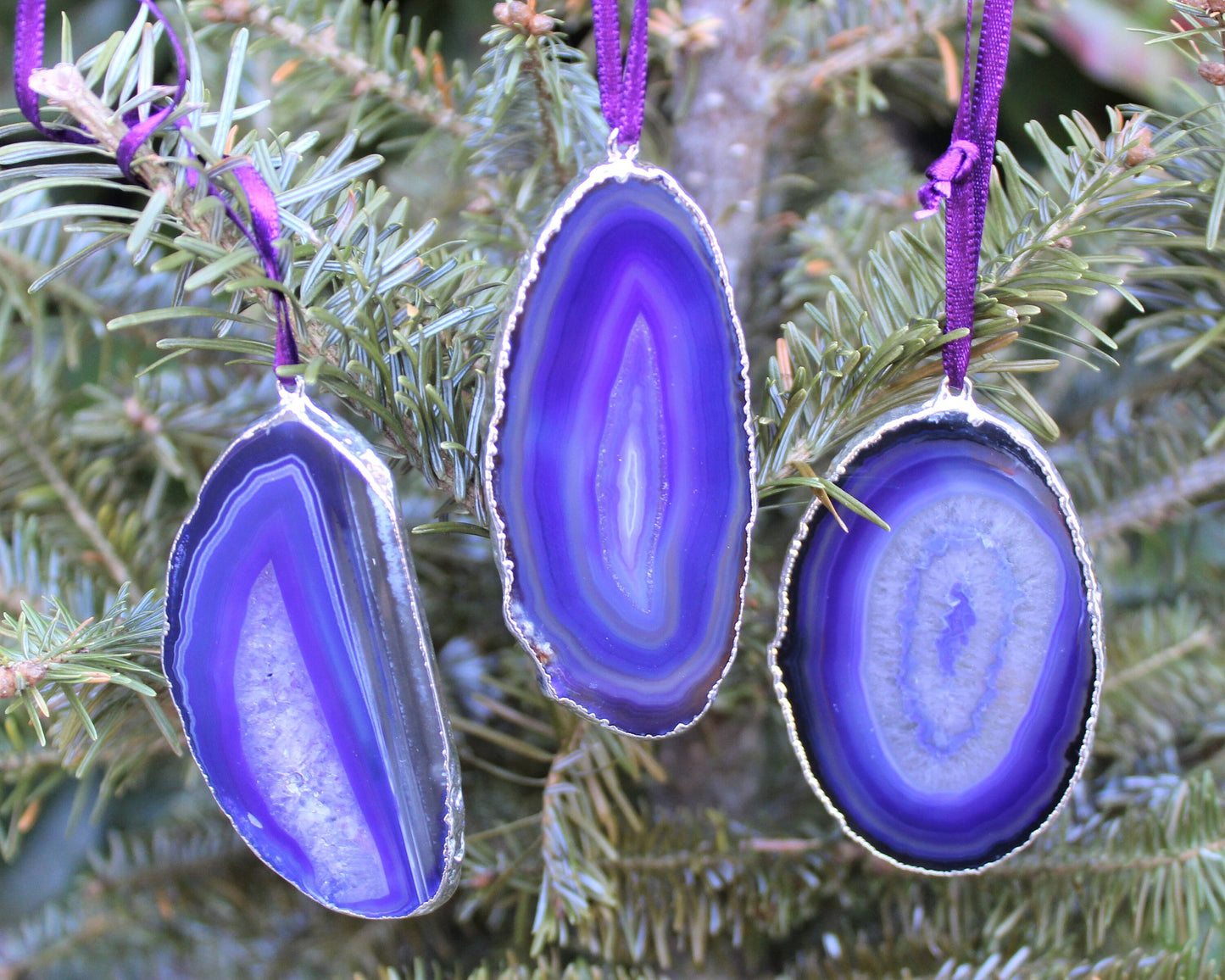Agate Slice Hanging Christmas Ornament