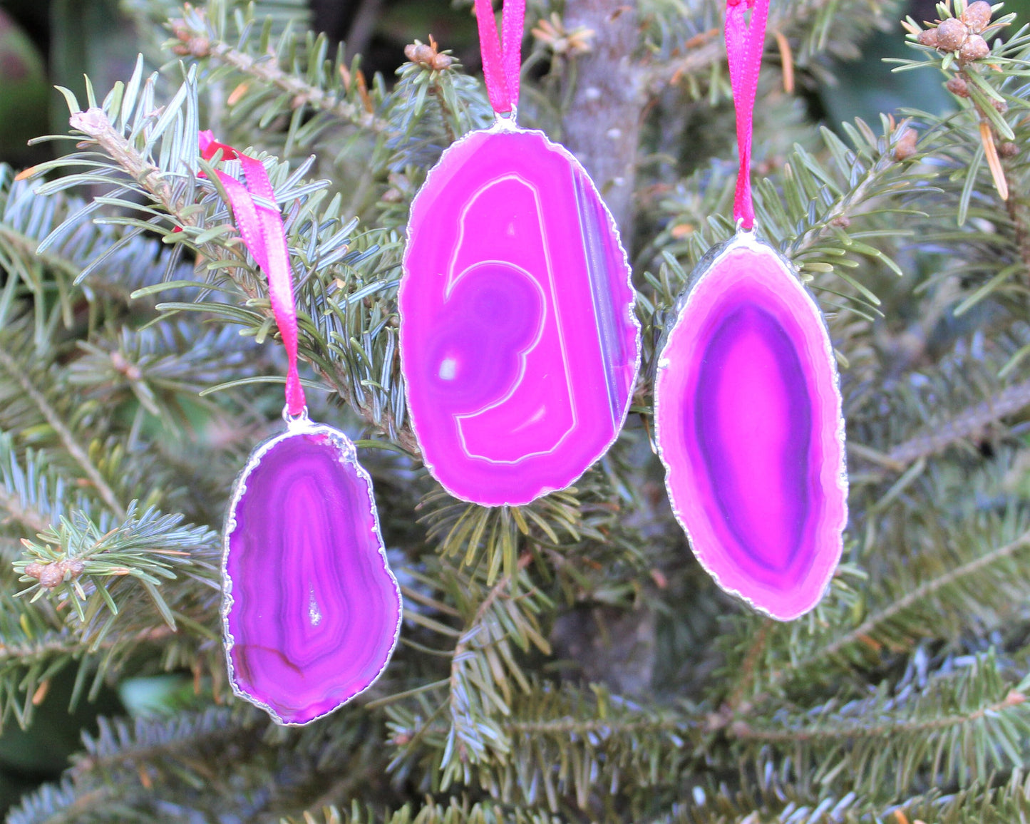 Agate Slice Hanging Christmas Ornament