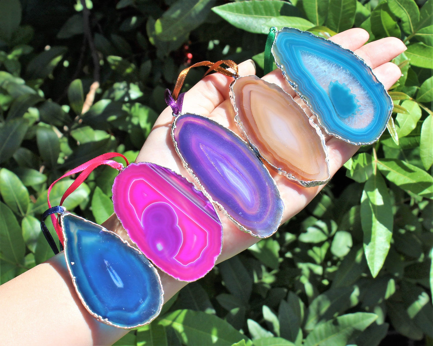 Agate Slice Hanging Christmas Ornament