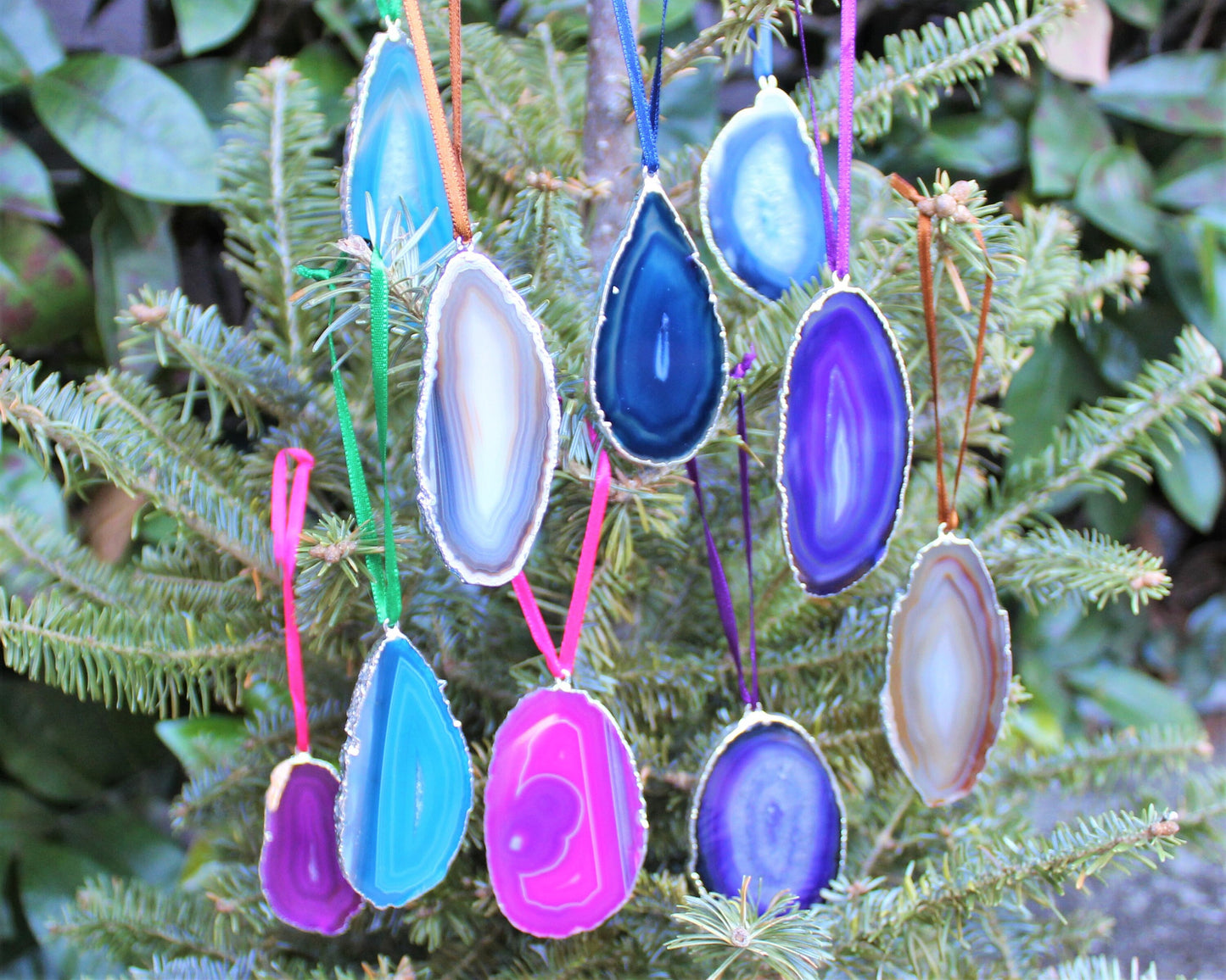 Agate Slice Hanging Christmas Ornament