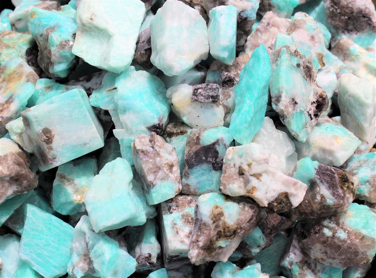 Amazonite Rough Natural And Tumbled Stones Set