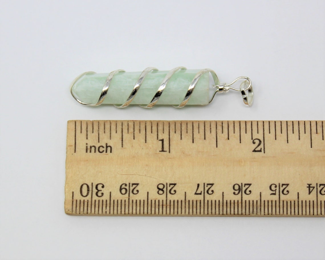 Amazonite Spiral Wire Wrapped Point Pendant