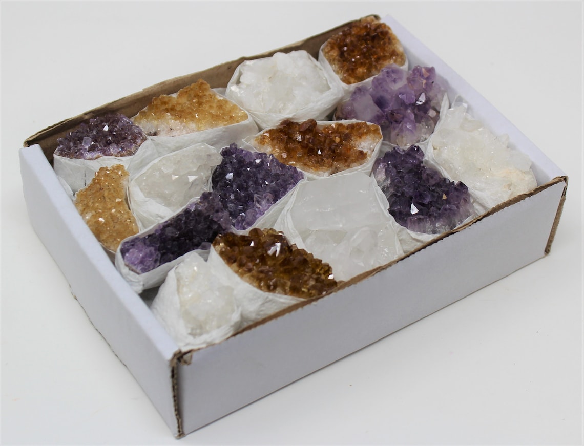 Amethyst Citrine And Crystal Cluster Box