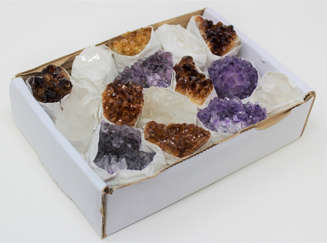 Amethyst Citrine And Crystal Cluster Box