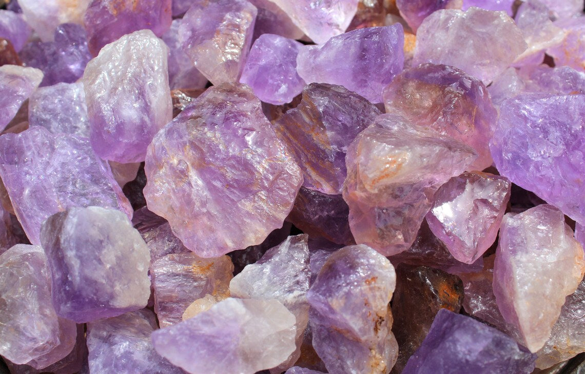 Amethyst Rough Natural And Tumbled Stones Set