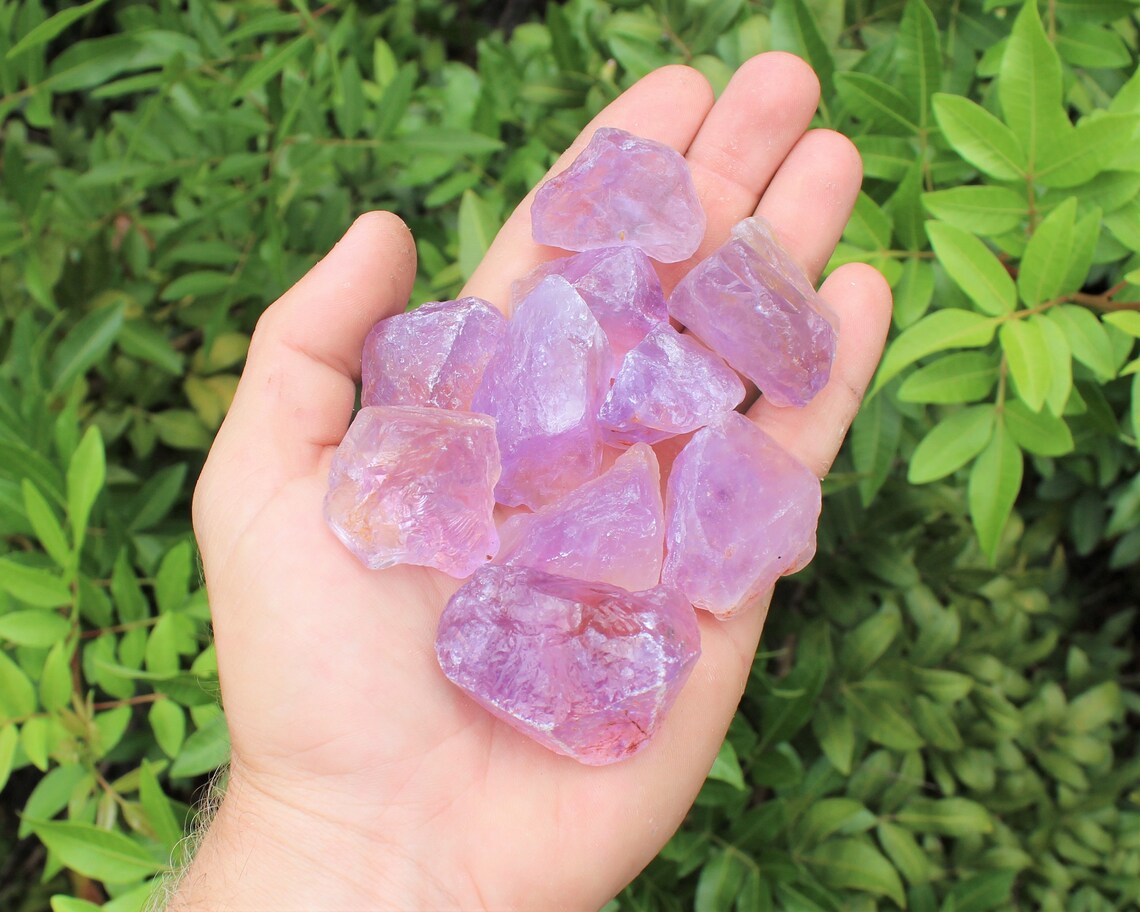 Amethyst Rough Natural And Tumbled Stones Set