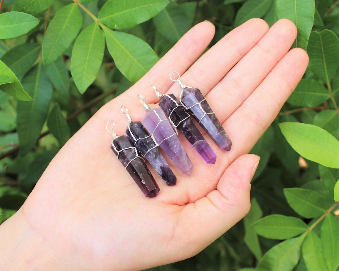 Amethyst Wire Wrapped Point Pendant