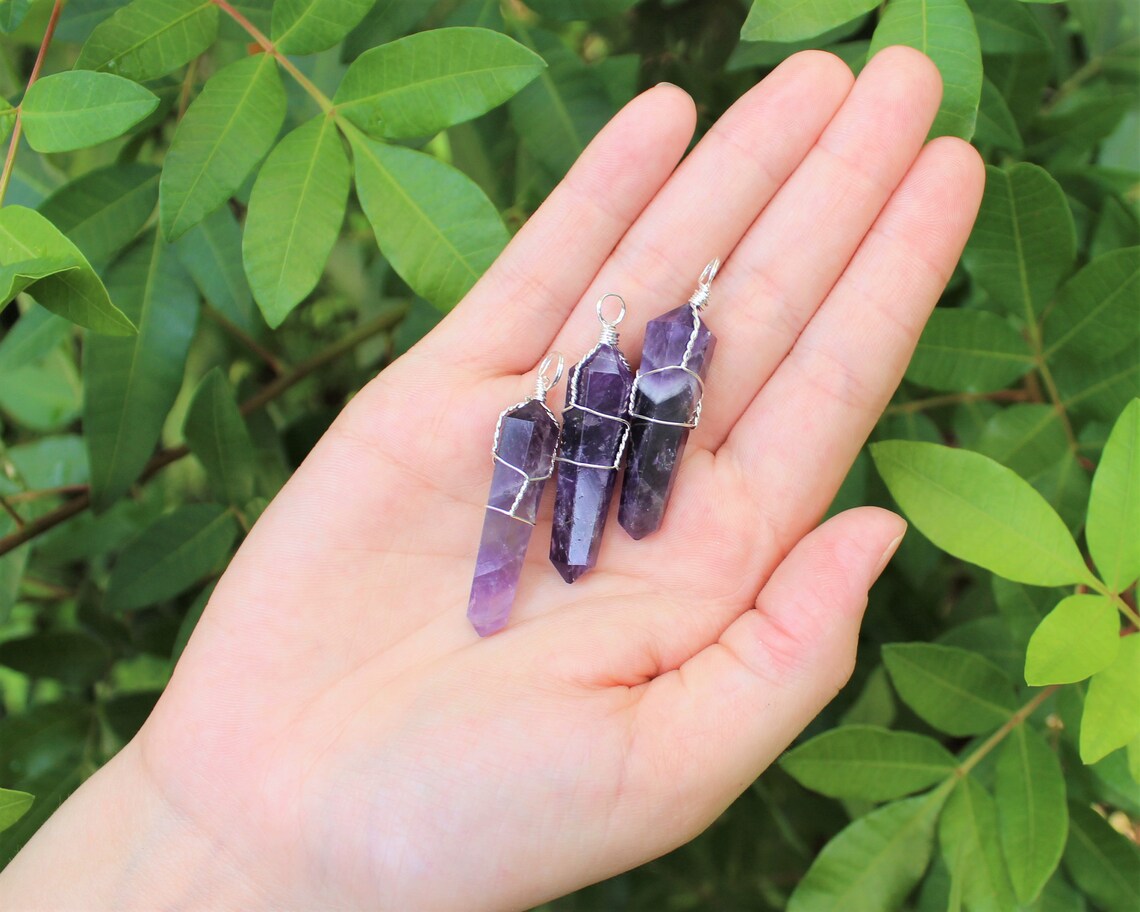 Amethyst Wire Wrapped Point Pendant
