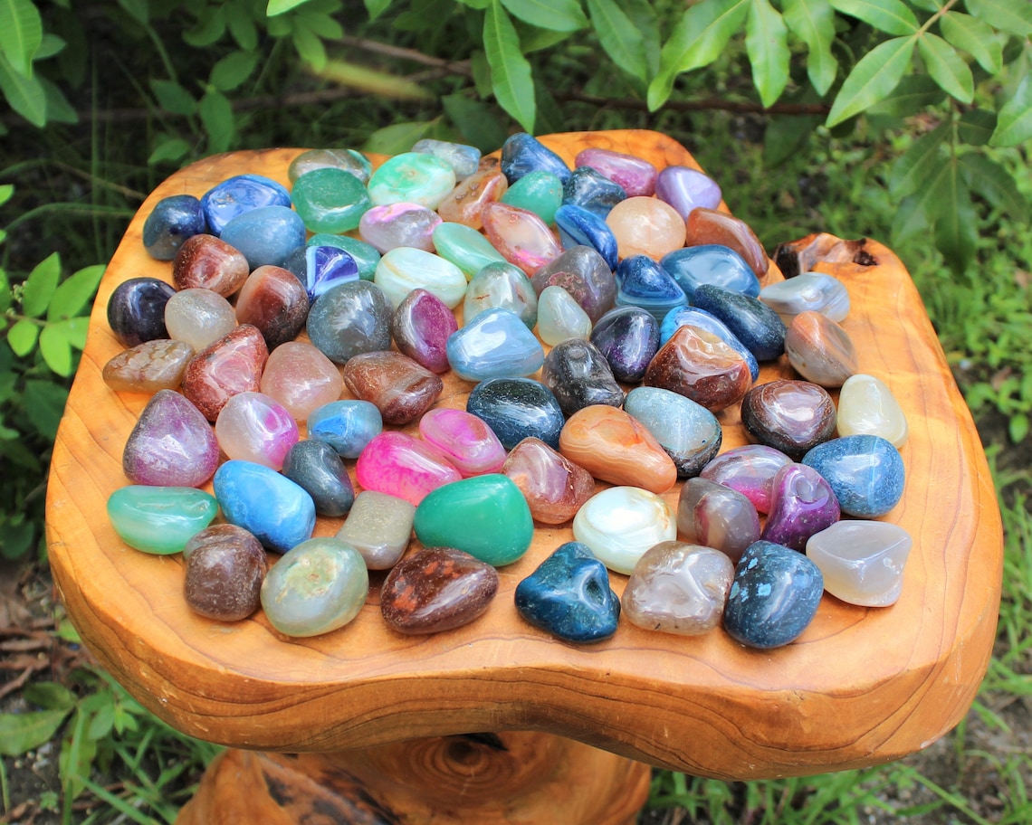 Assorted Large Dyed Agate Bright Tumbled Gemstones