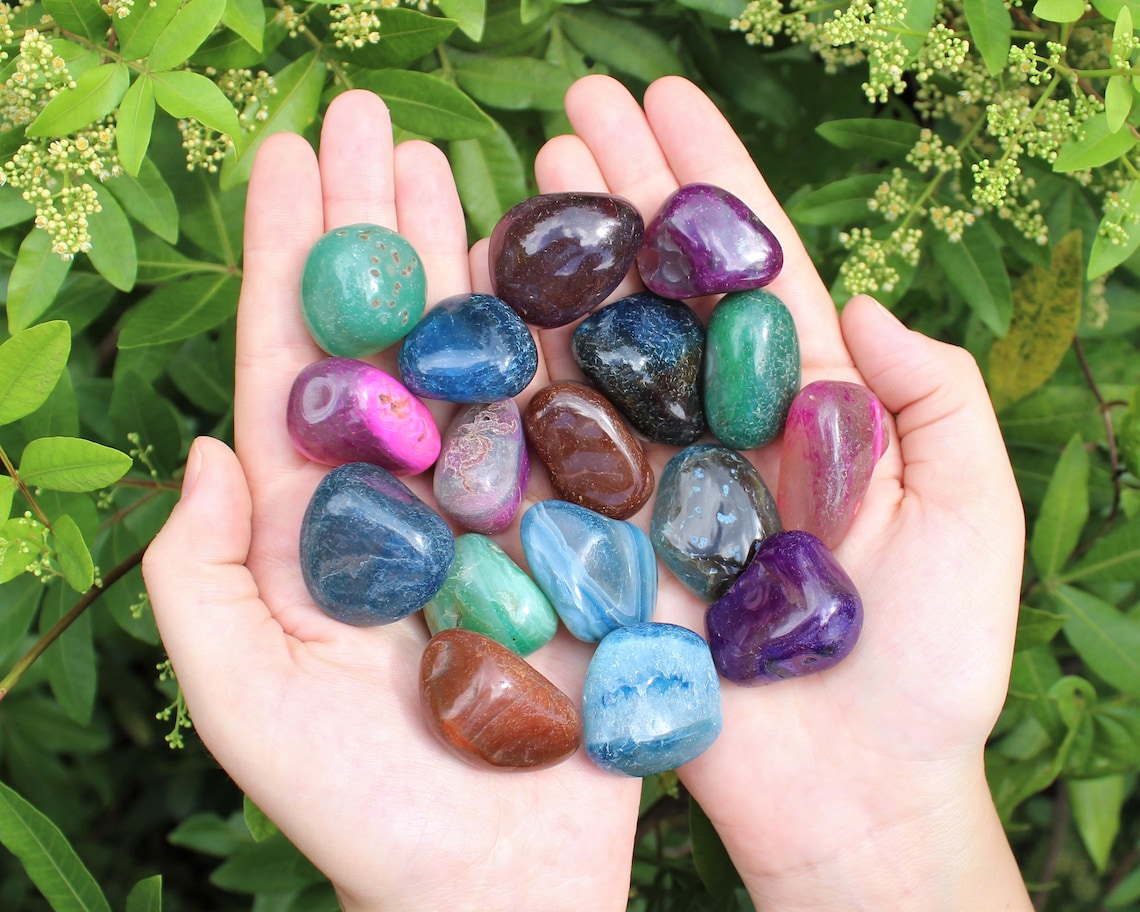 Assorted Large Dyed Agate Bright Tumbled Gemstones