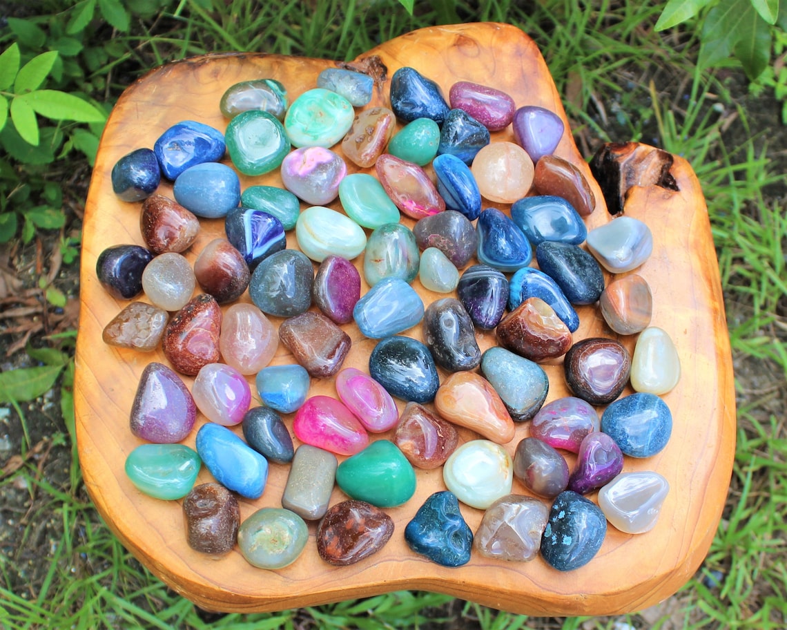 Assorted Large Dyed Agate Bright Tumbled Gemstones