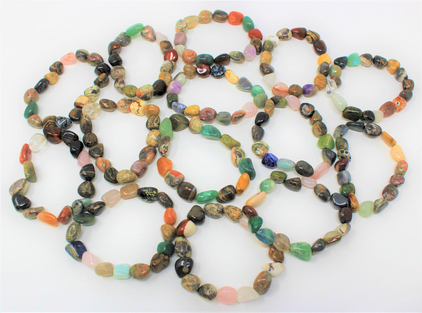 Assorted Mixed Tumbled Gemstone Bracelet