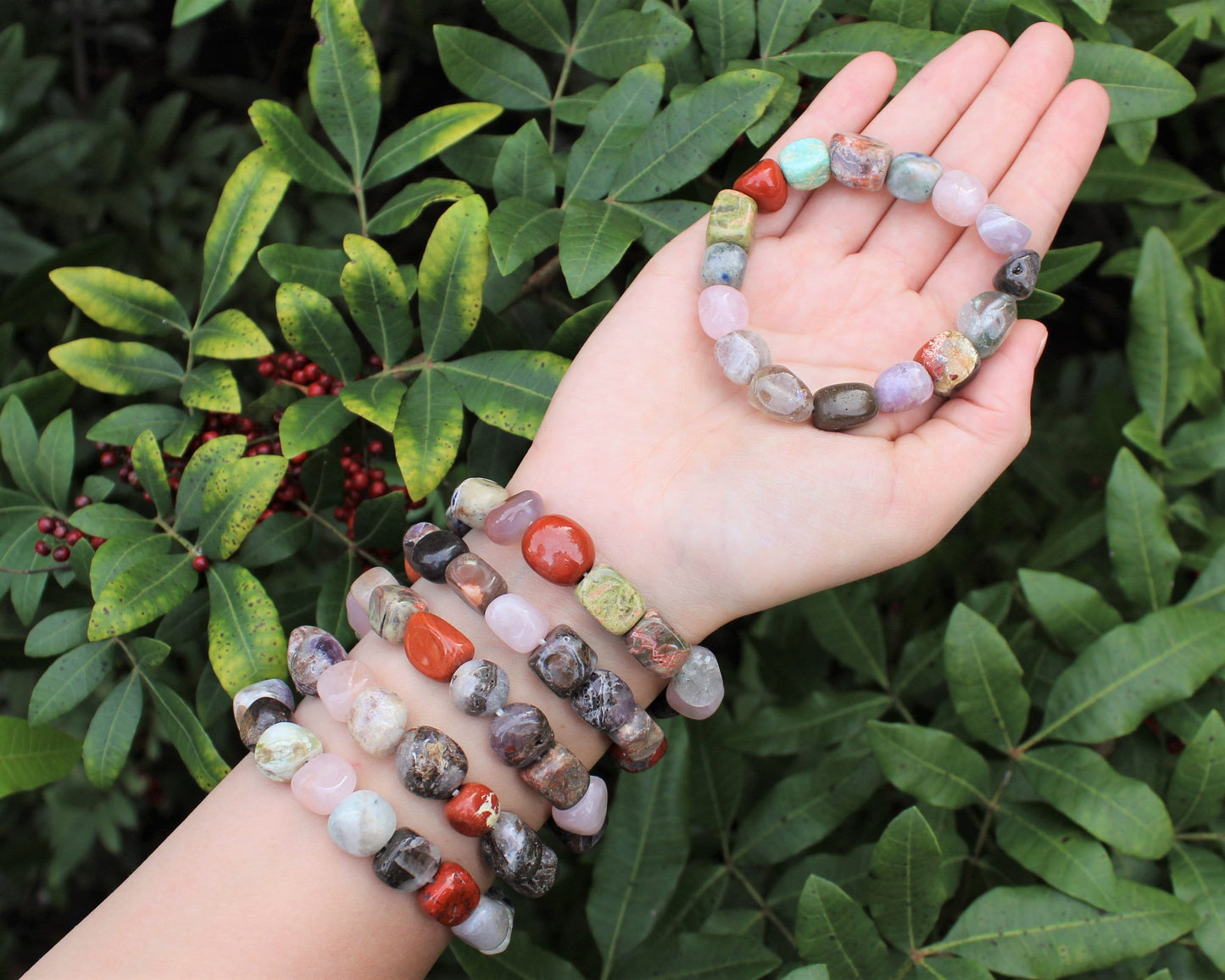 Assorted Mixed Tumbled Gemstone Bracelet