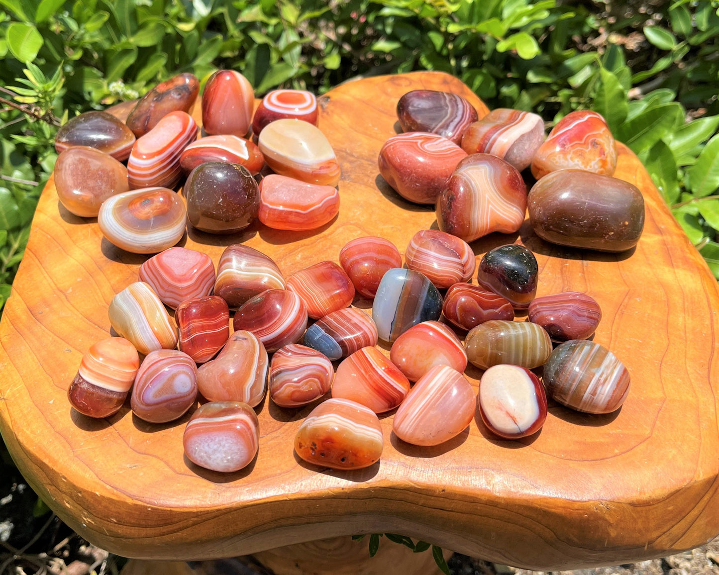 Banded Carnelian Tumbled Stones