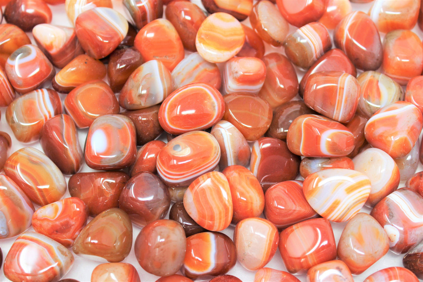 Banded Carnelian Tumbled Stones
