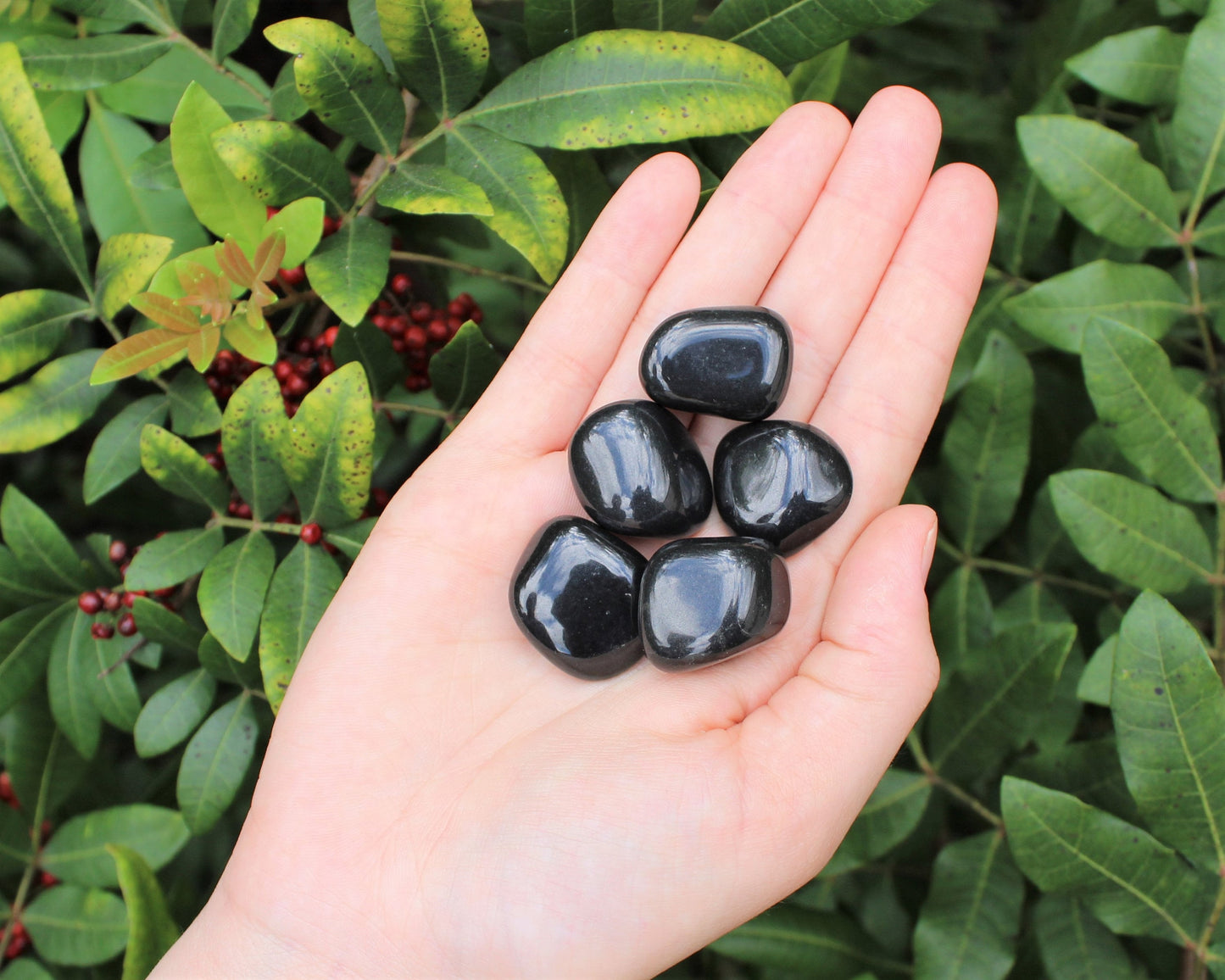 Black Agate Tumbled Stones