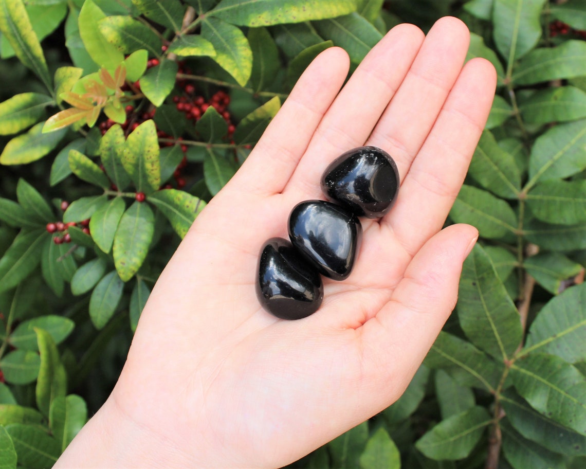 Dark Obsidian Tumbled Stones