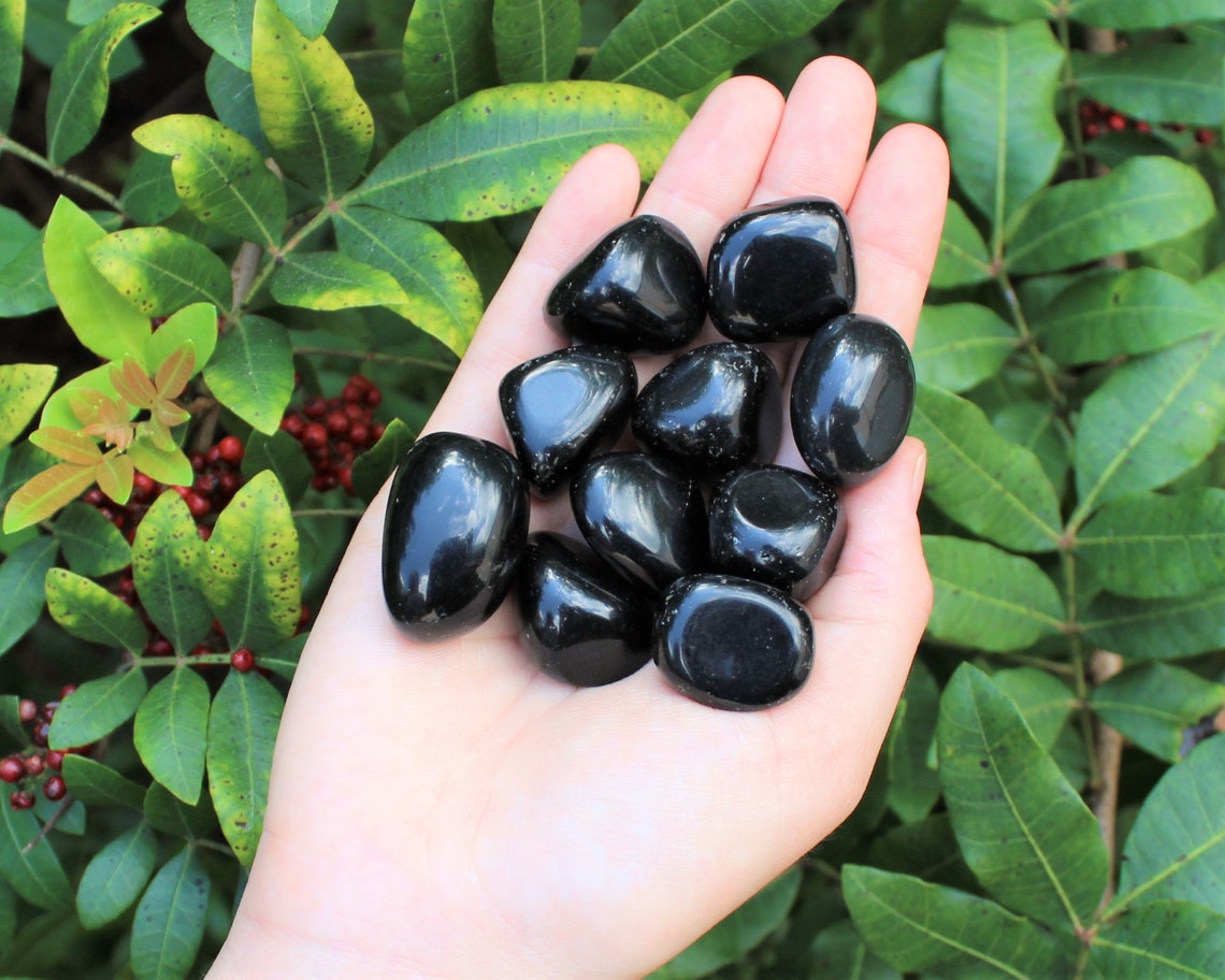 Dark Obsidian Tumbled Stones