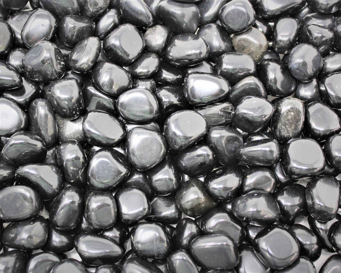 Dark Obsidian Tumbled Stones