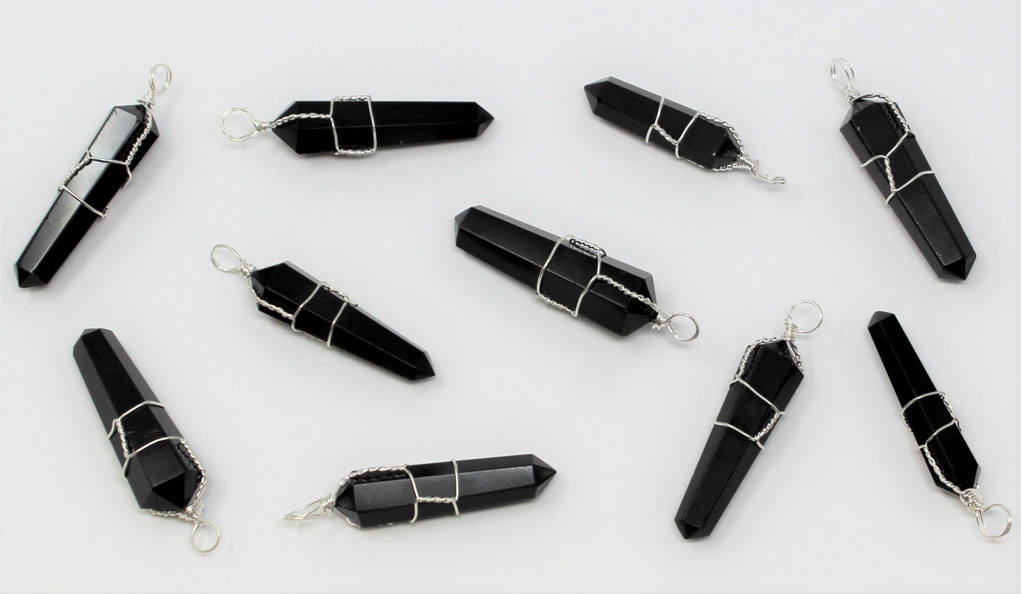 Obsidian Wire Wrapped Pendant