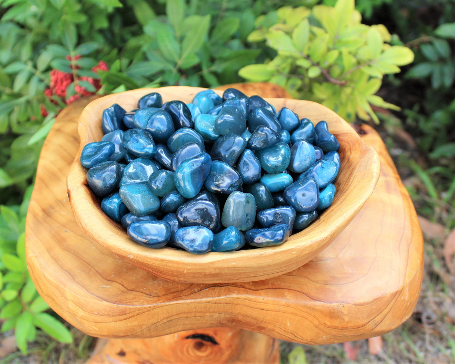 Teal Agate Assorted Tumbled Stones