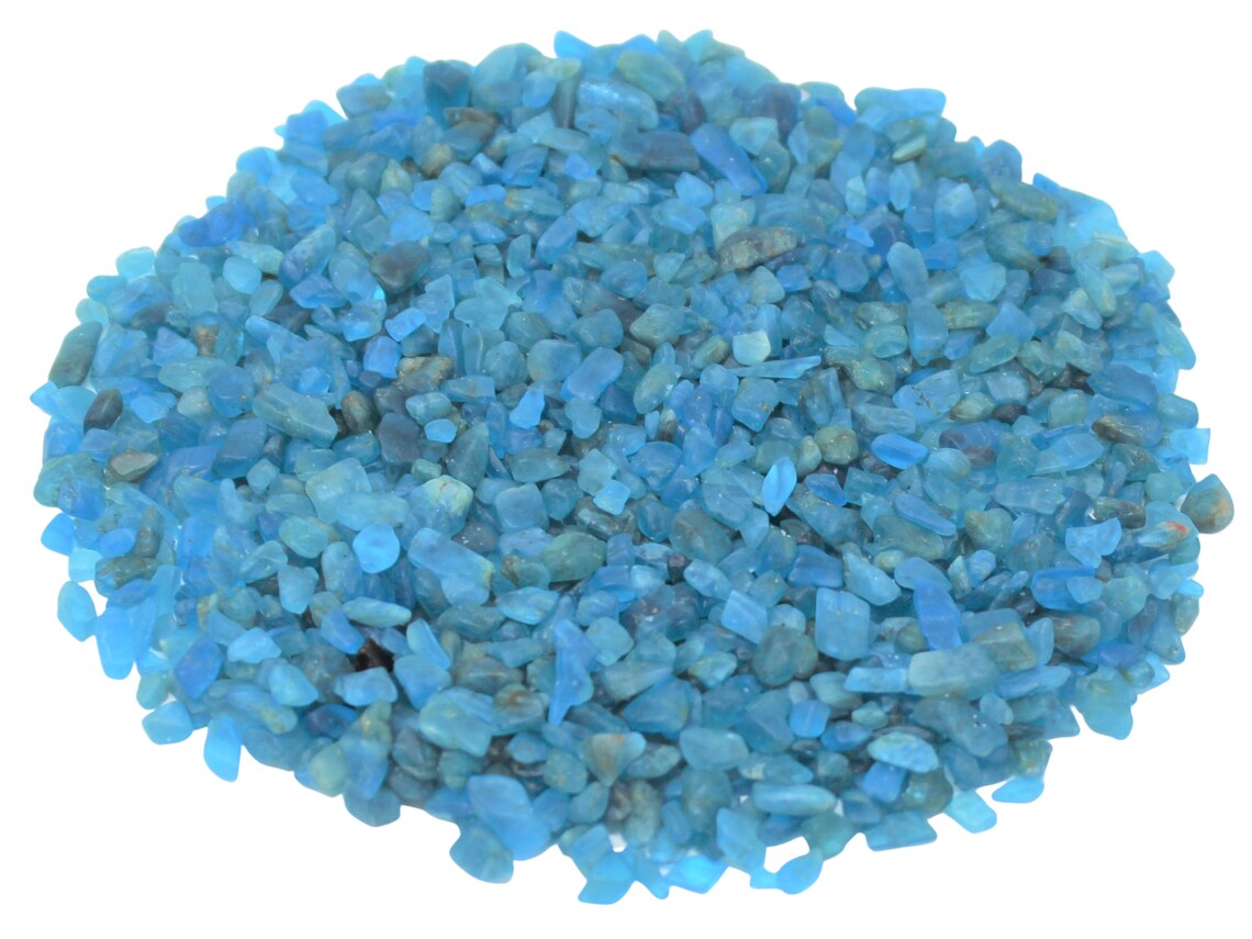Blue Apatite Semi Tumbled Gemstone Mini Chips