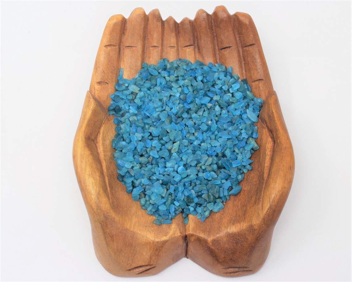 Blue Apatite Semi Tumbled Gemstone Mini Chips