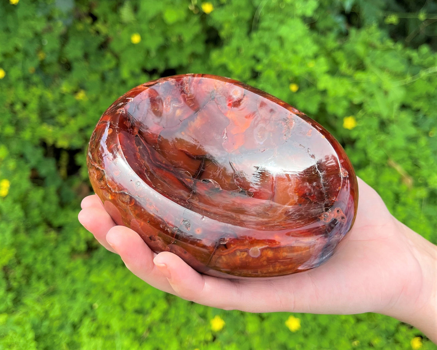 Carnelian Decorative Crystal Bowl