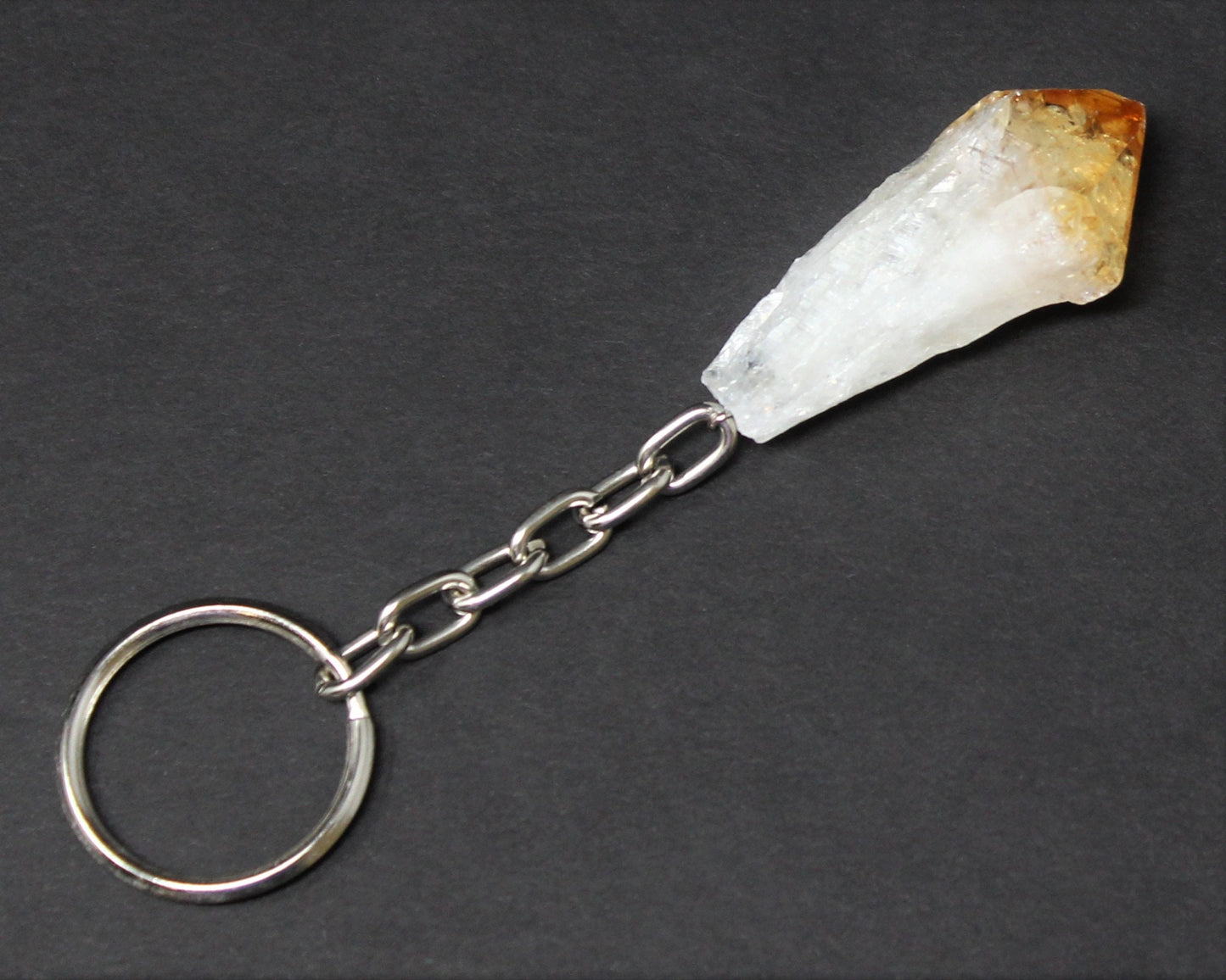 Citrine Crystal Point Keychain