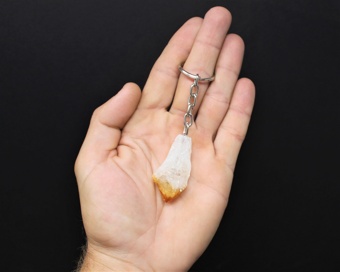 Citrine Crystal Point Keychain