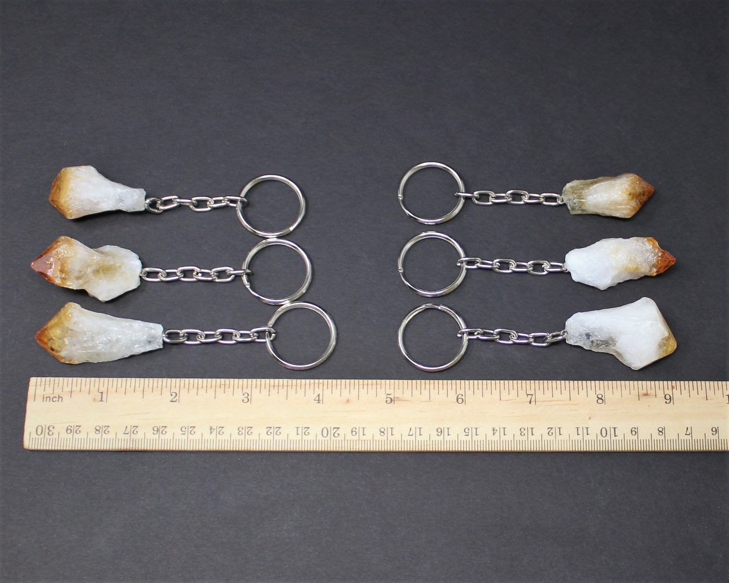 Citrine Crystal Point Keychain