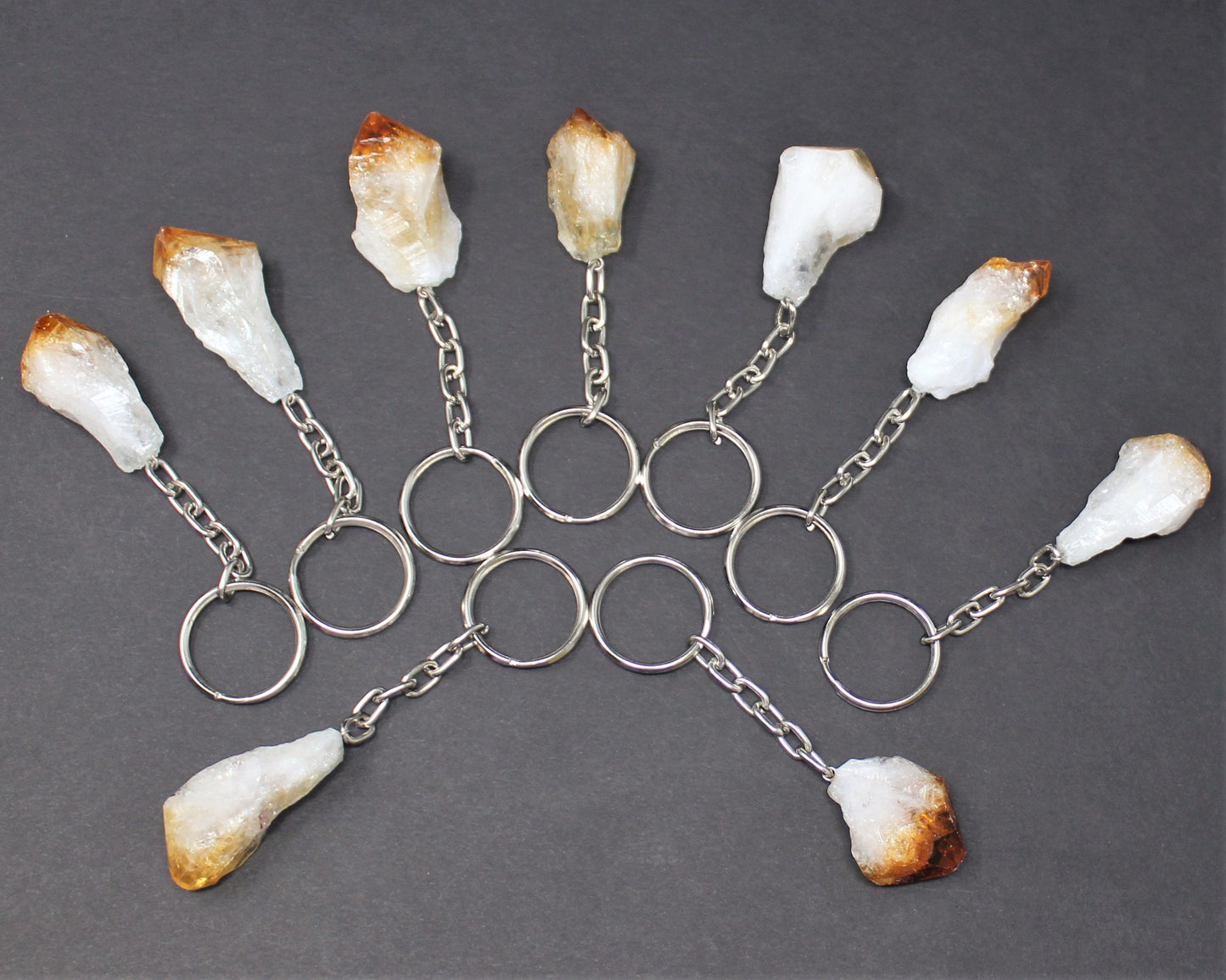Citrine Crystal Point Keychain