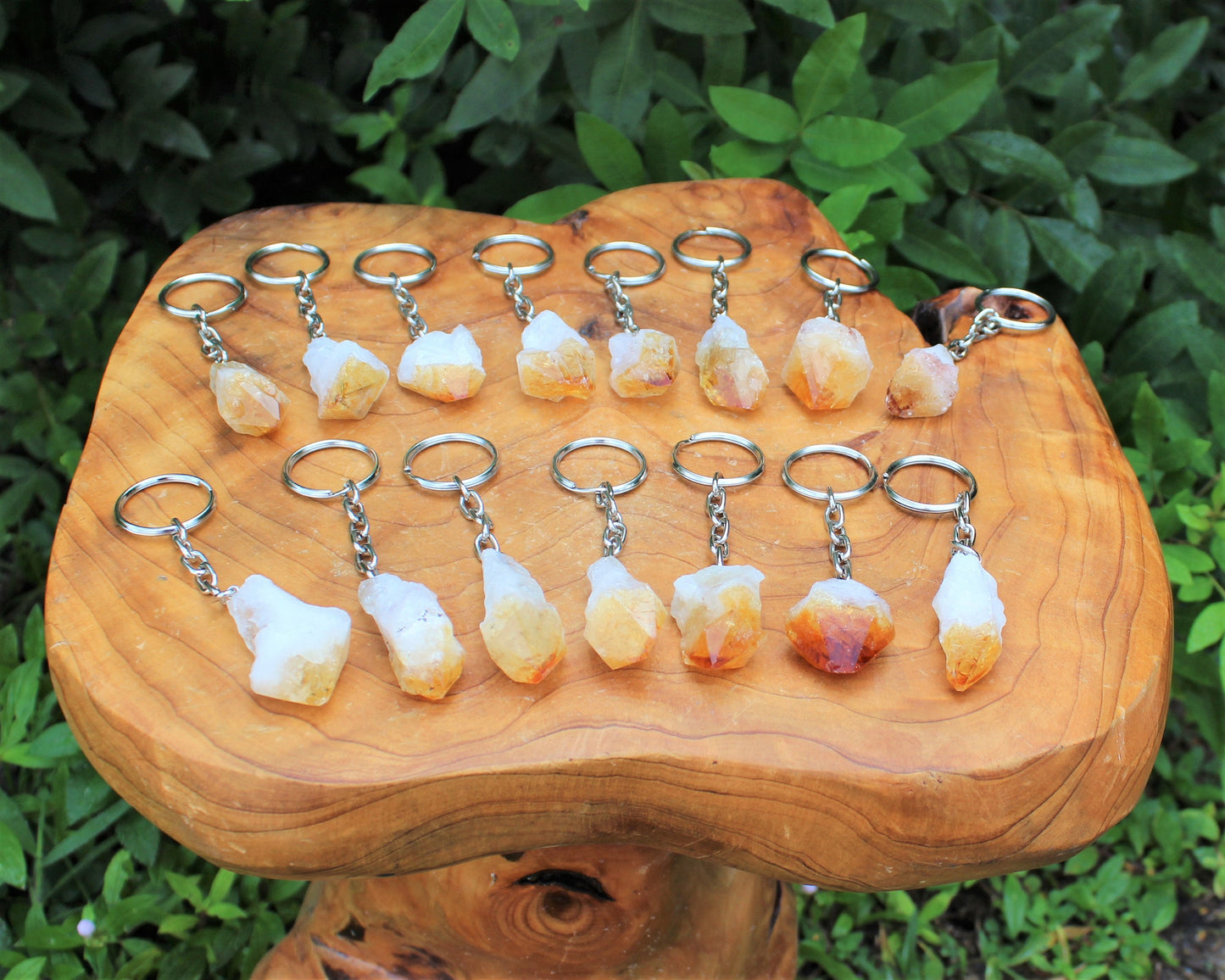 Citrine Crystal Point Keychain