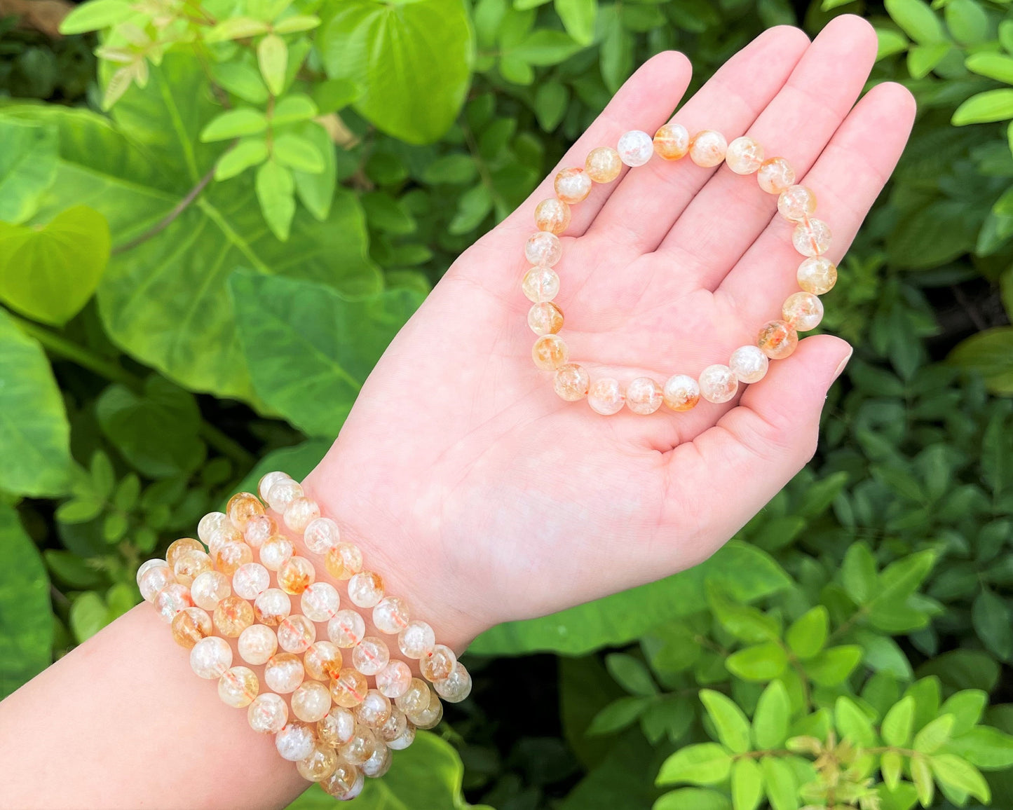 Citrine With Quartz Bead Bracelet