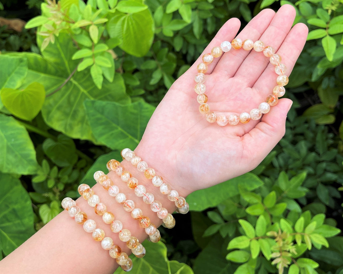 Citrine With Quartz Bead Bracelet