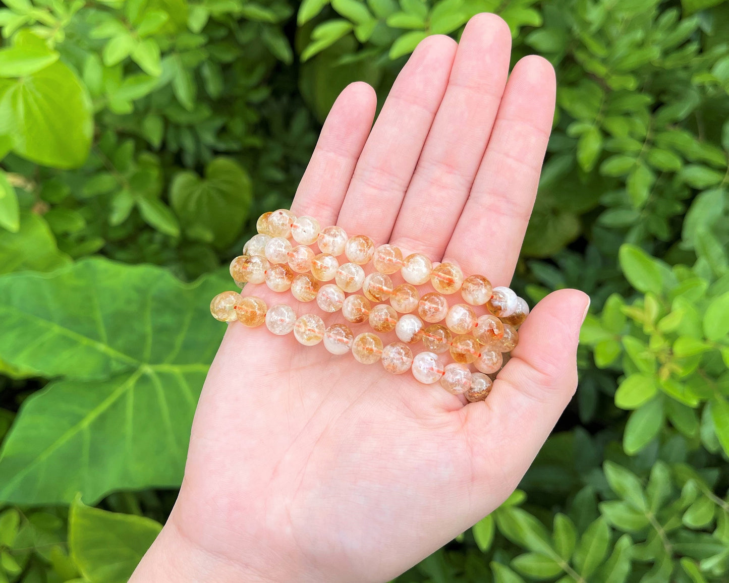 Citrine With Quartz Bead Bracelet