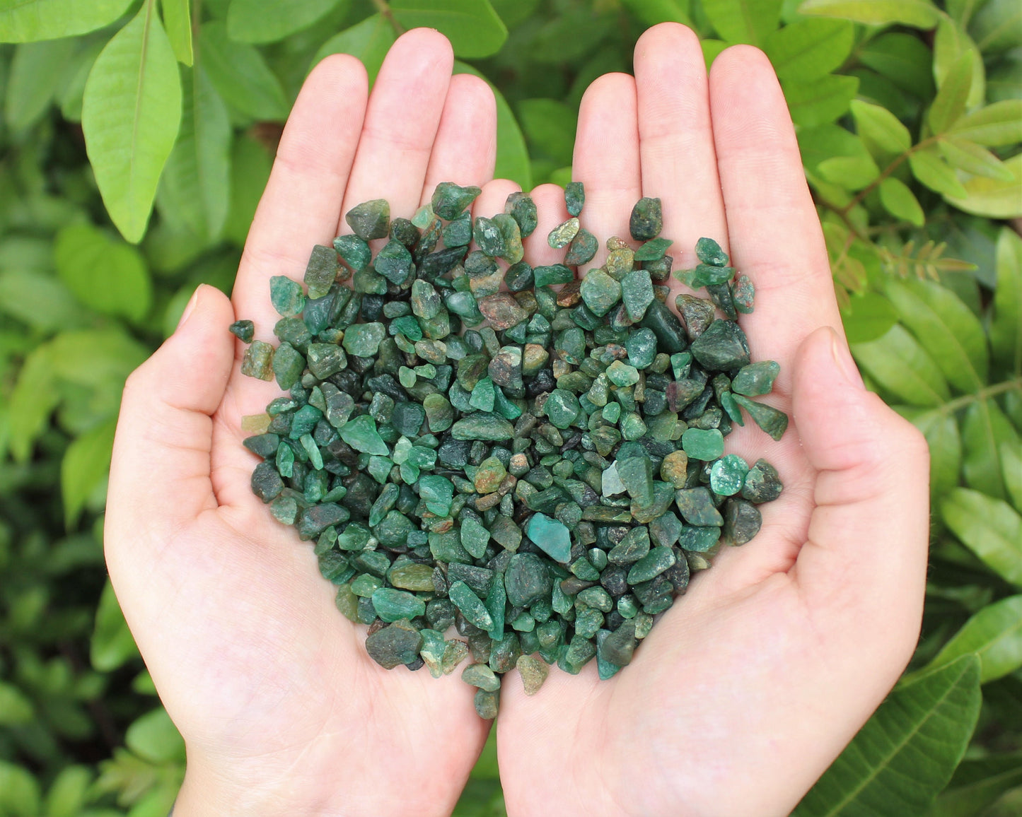 Emerald Semi Tumbled Gemstone Mini Chips
