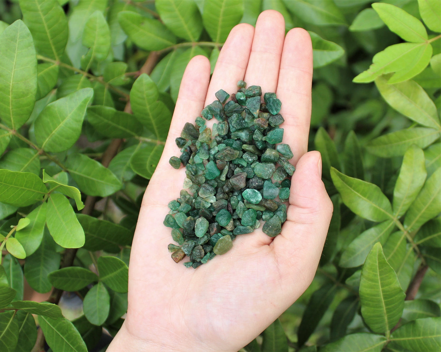 Emerald Semi Tumbled Gemstone Mini Chips