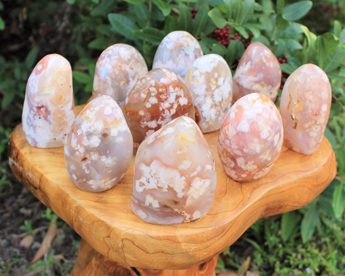 Freeform Polished Flower Agate Stone