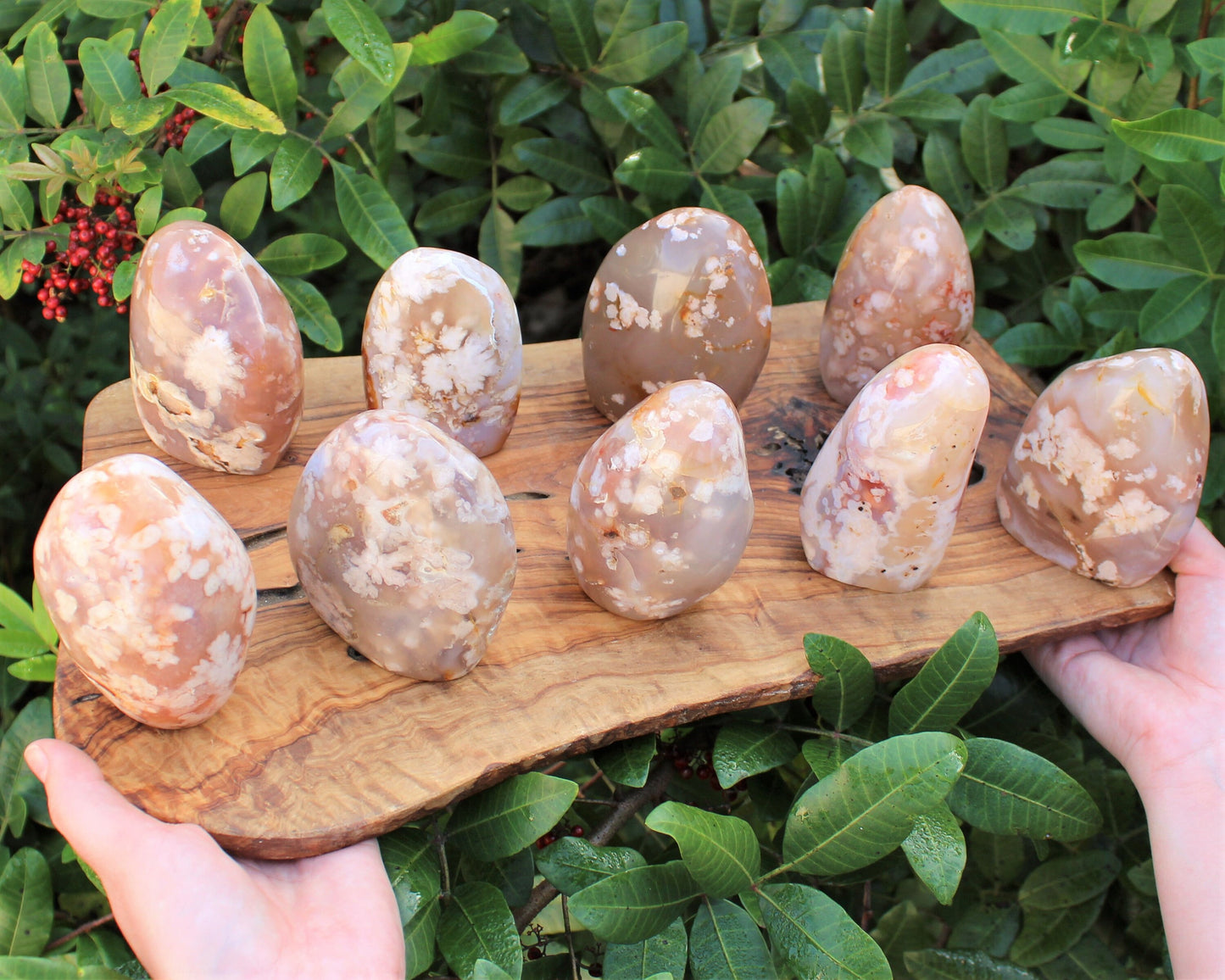 Freeform Polished Flower Agate Stone