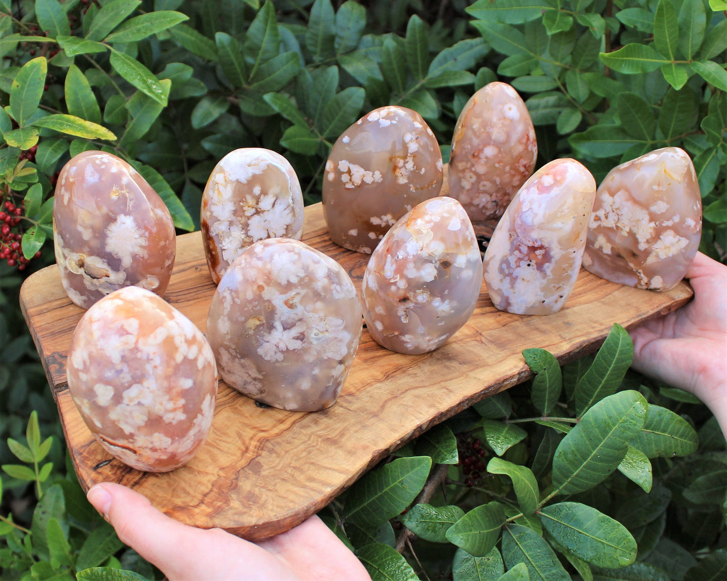 Freeform Polished Flower Agate Stone