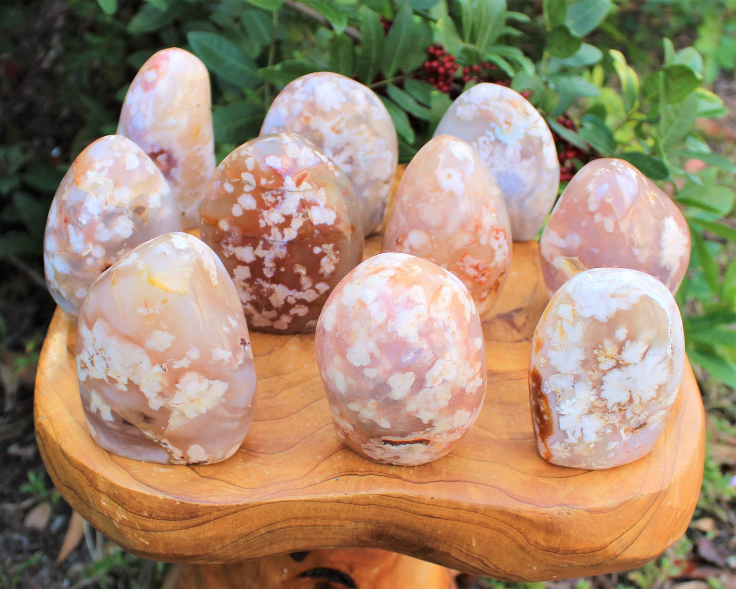Freeform Polished Flower Agate Stone