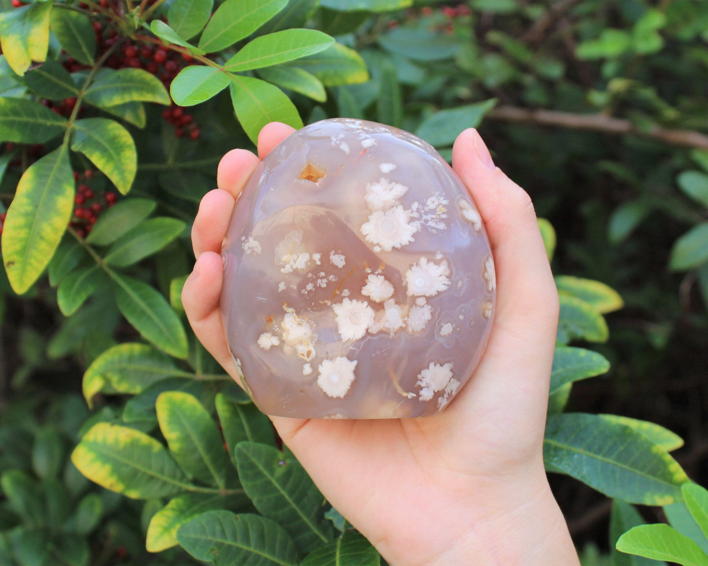 Freeform Polished Flower Agate Stone