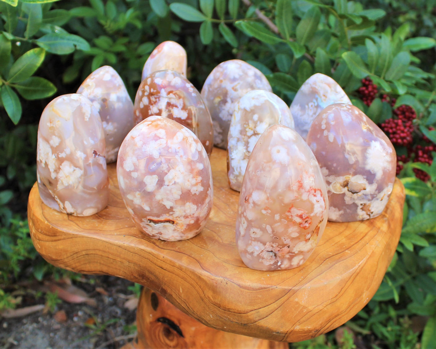 Freeform Polished Flower Agate Stone