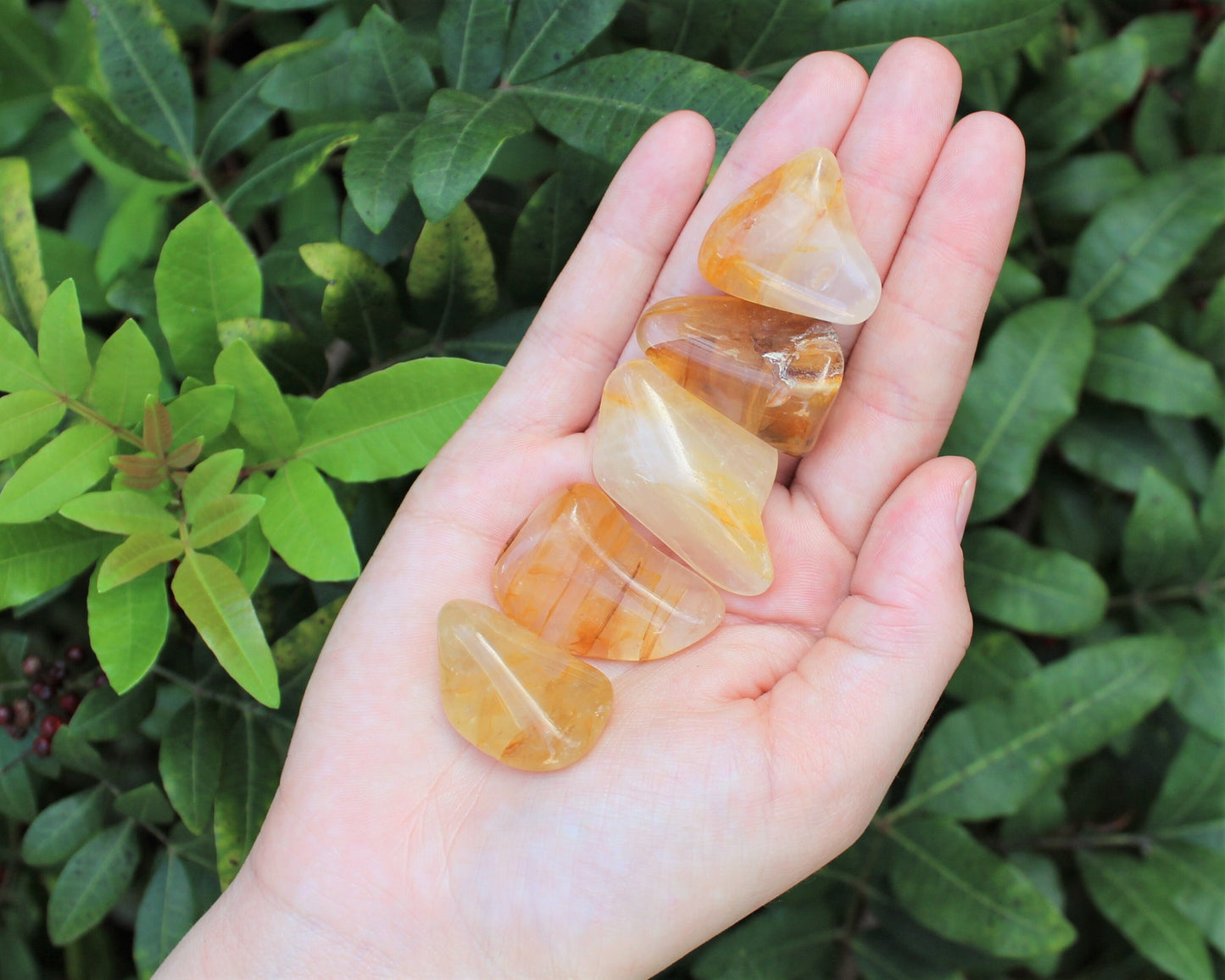 Hematoid Quartz Tumbled Stones